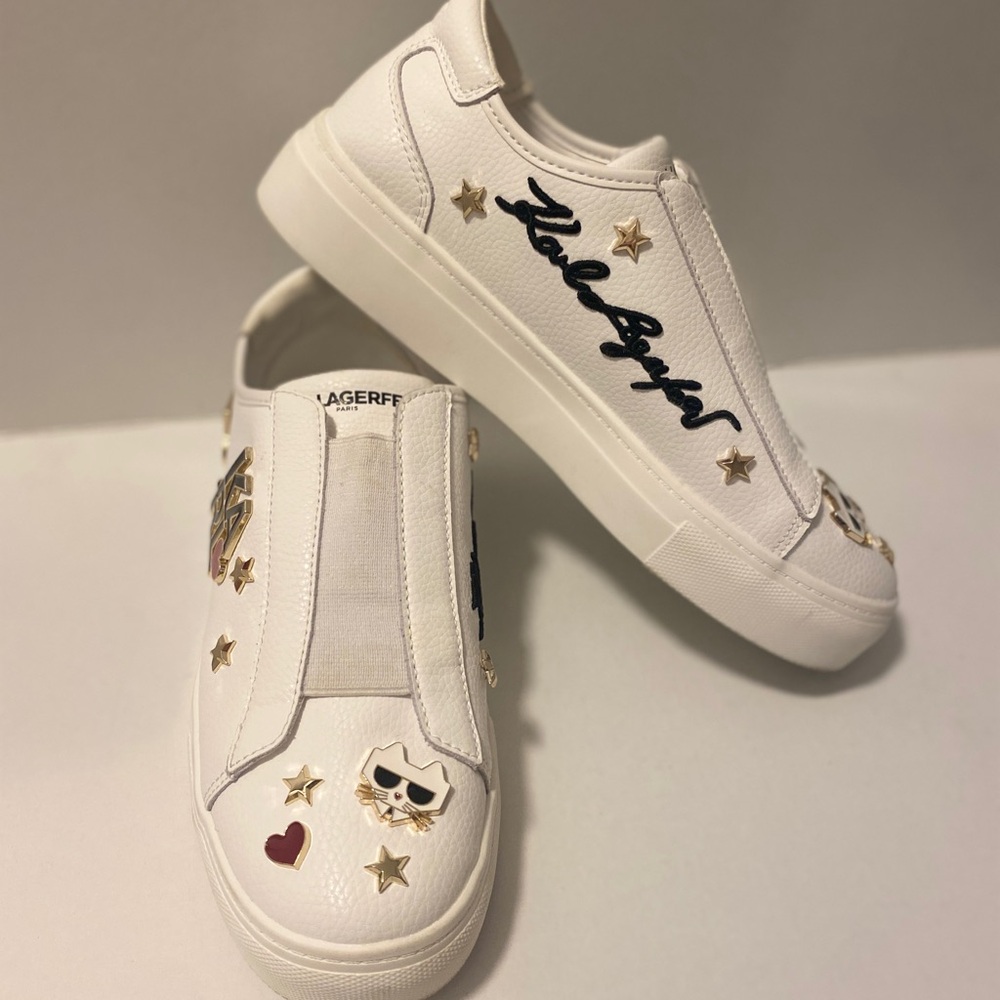 Karl Lagerfeld White Slip-On Sneakers - Picture 5 of 13